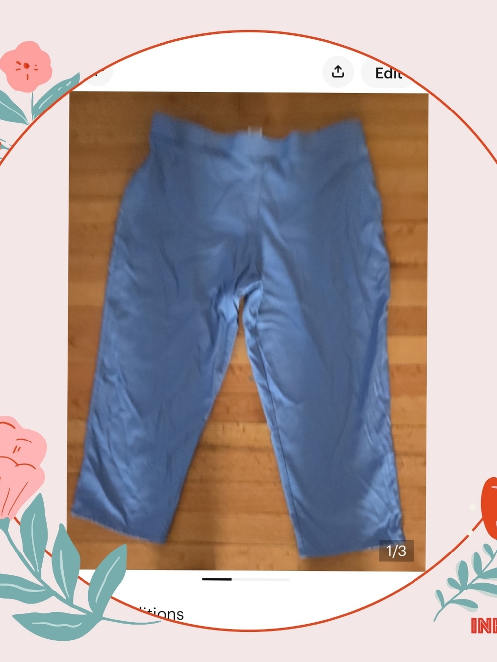 Basic Editions Light Blue Cropped Pants Size Xl